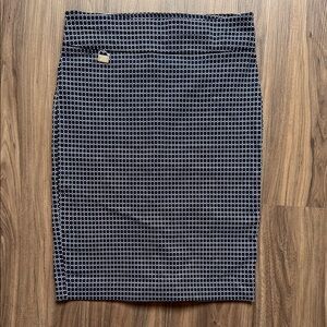 Classic Navy and White Pencil Skirt